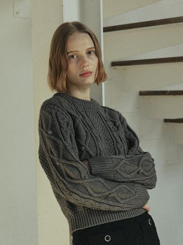 BELL CABLE KNIT_CHARCOAL - YUPPE - Modalova