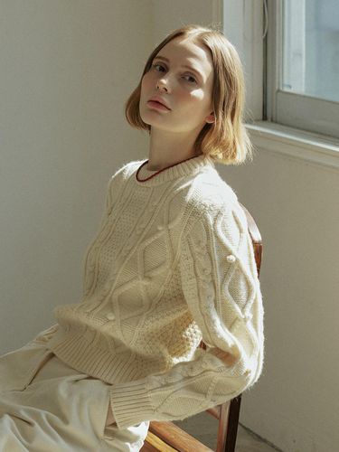 BELL CABLE KNIT_CREAM - YUPPE - Modalova