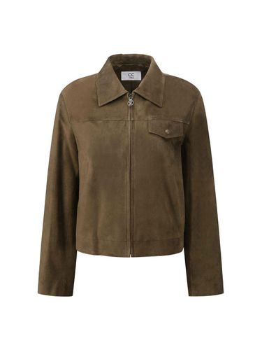 Pigskin Suede Elastic Band Blouson Jacket [Brown] (BR_C244PSF501) - CC collect - Modalova