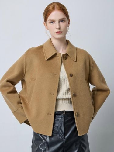 Handmade Collar Wool-Cashmere Crop Jacket [Camel] (CA_C244MSG156) - CC collect - Modalova