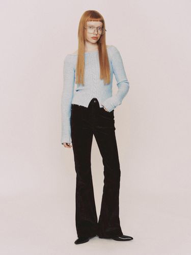 Velvet denim bootcut pants - INSTANTFUNK - Modalova