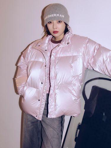 Glossy Down Puffer Padded Jacket Light Pink - bensherman - Modalova