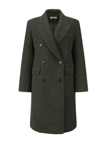 Herringbone Double-Breasted Mid-Length Wool Coat (KA_C244MSG554) - CC collect - Modalova