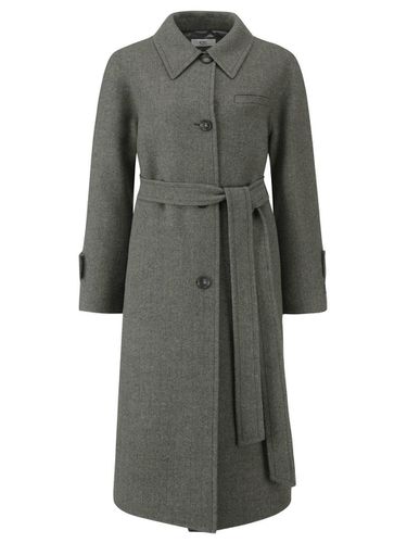 Herringbone Single Belted Long Wool-Cashmere Coat (KA_C244MSG532) - CC collect - Modalova