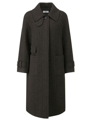 Herringbone Wool Long Coat [Brown] (C244MSG031) - CC collect - Modalova