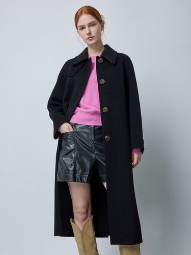 Belted Single Collar Wool Cashmere Coat [Black] (BK_C244MSG167) - CC collect - Modalova