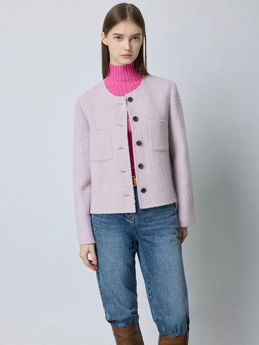 Collarless Boucle Handmade Cropped Jacket (LP_C244MSG503) - CC collect - Modalova