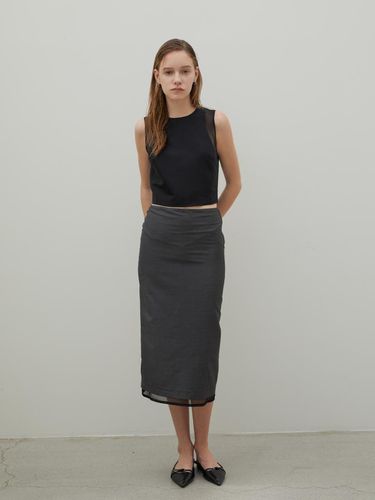 Oganza Silk Layered Midi Skirt Charcoal - THE BOONDOCK SAINTS - Modalova