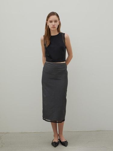 Organza Silk Layered Midi Skirt Charcoal - THE BOONDOCK SAINTS - Modalova