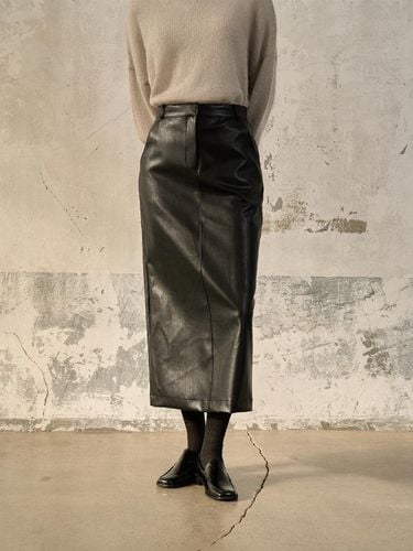 Leather H-line Maxi Slit Skirt [] - MORCEAU PAR MORCEAU - Modalova