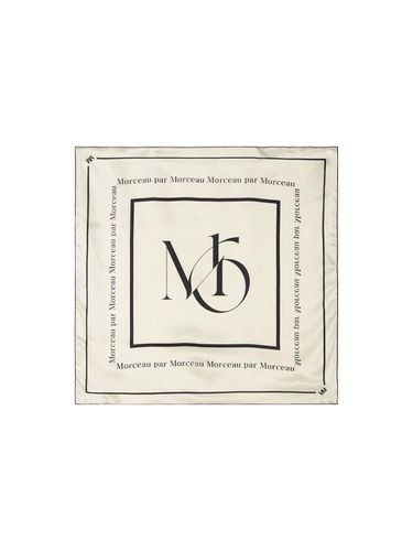 Morceau logo silk scarf_BIEGE - MORCEAU PAR MORCEAU - Modalova