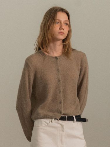 Mohair Wool Round Cardigan [Beige] - MORCEAU PAR MORCEAU - Modalova