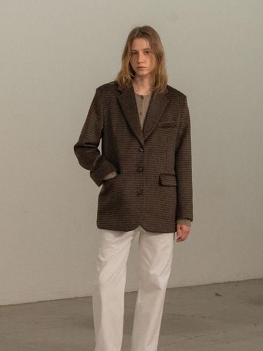 Wool Check Half Coat [BROWN] - MORCEAU PAR MORCEAU - Modalova