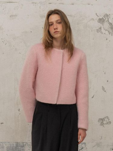 Crop Fur Boxy Jacket [PINK] - MORCEAU PAR MORCEAU - Modalova