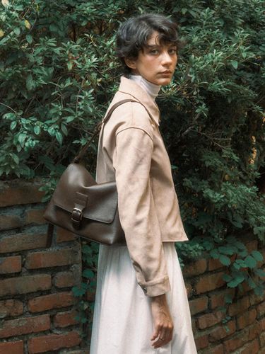 Leather Vintage Adjustable Bag [Brown] - TU ET TOI - Modalova