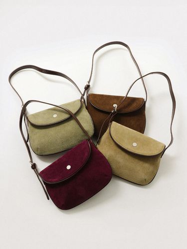 Suede Leather Adjustable Buckle Bag - TU ET TOI - Modalova