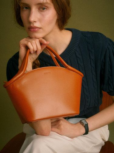 Premium Leather Curved Handle Bag [] - TU ET TOI - Modalova