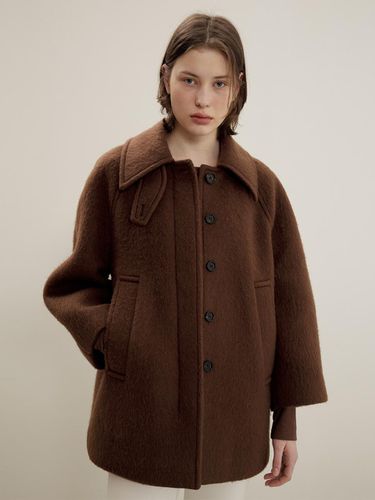 Raglan Hairy Wool Coat [Brown] - MAISONMARAIS - Modalova