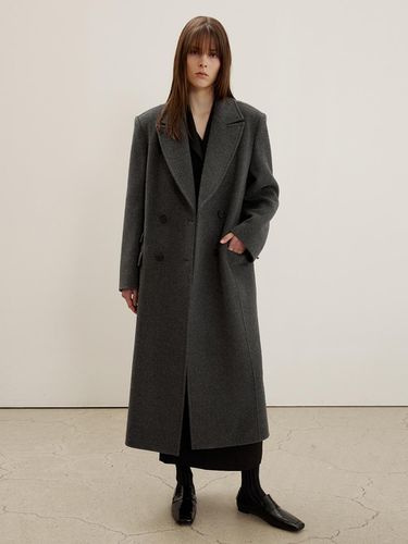 Double Face Wool Cash Maxi Coat [Charcoal] - MAISONMARAIS - Modalova