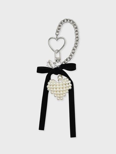 Heart motif key ring silver - FALLETT - Modalova