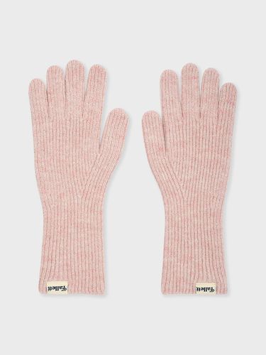 Fingerhole Knit Gloves Pink - FALLETT - Modalova