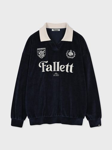 Velour Collar Sweatshirt [Navy] - FALLETT - Modalova