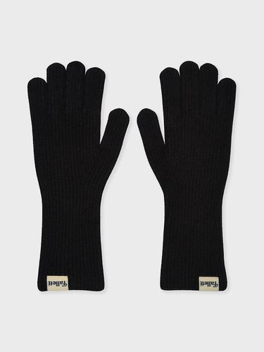 Fingerhole Knit Gloves Black - FALLETT - Modalova