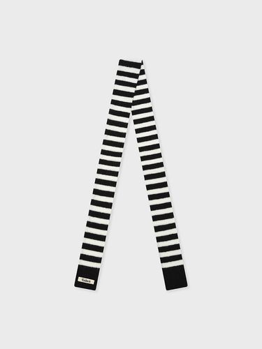 Skinny Stripe muffler black - FALLETT - Modalova