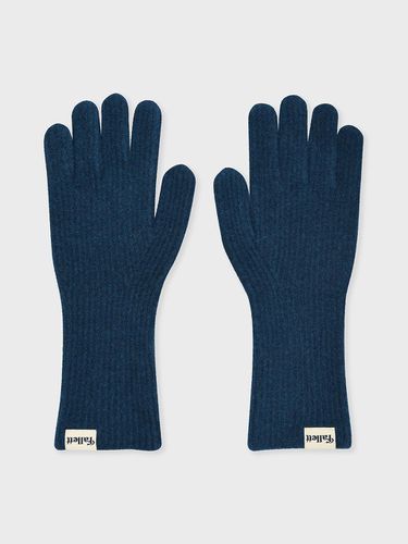 Fingerhole Knit Gloves Blue - FALLETT - Modalova