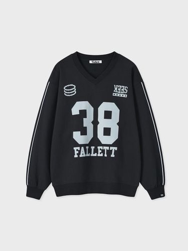 Sports Club V-Neck Sweatshirt [Navy] - FALLETT - Modalova