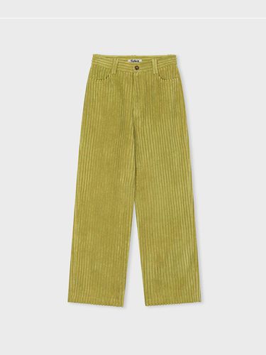 Corduroy wide pants light GREEN - FALLETT - Modalova