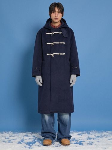 Oversized Fit Duffled Long Coat Navy - WAIKEI - Modalova