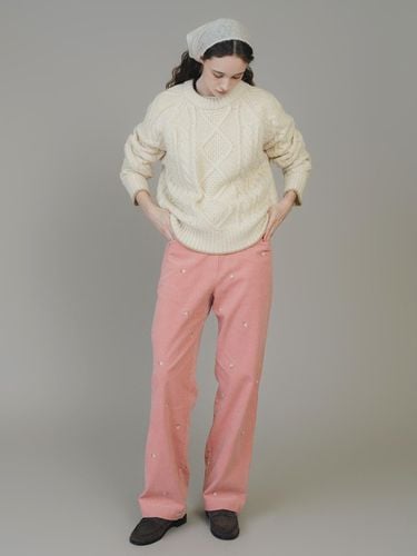 F Flower Needlework Corduroy Pants_Rozy - ANEDIT - Modalova