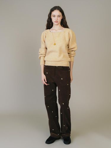 F Flower Needlework Corduroy Pants_Brown - ANEDIT - Modalova