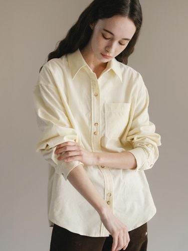 Corduroy Button Point Semi-Loose Shirt [Buttery Yellow] - ANEDIT - Modalova