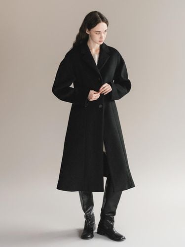 Wool Fitted A-line Coat [Black] - ANEDIT - Modalova