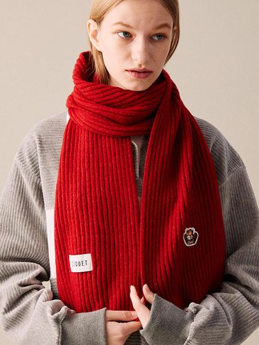 FACE LESSER PANDA PATCH KNIT SCARF - COQUET - Modalova