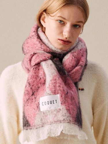 ARGYLE LONG SCARF PINK - COQUET - Modalova