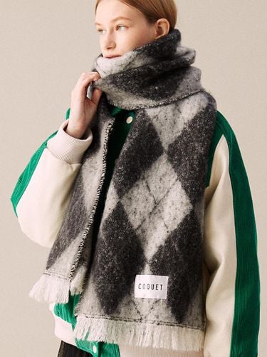 Argyle Long Textured Muffler [] - COQUET - Modalova