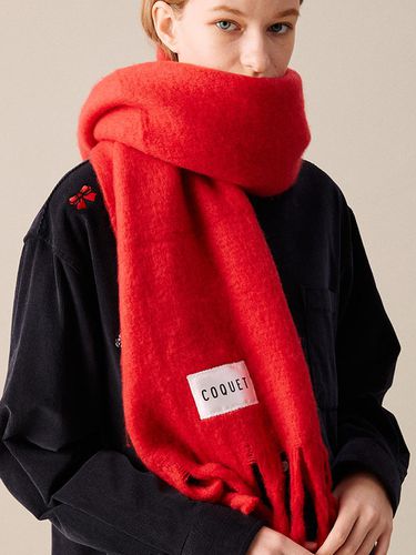 HAIRY SOLID LONG SCARF RED - COQUET - Modalova