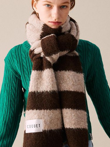 STRIPE LONG SCARF BROWN - COQUET - Modalova