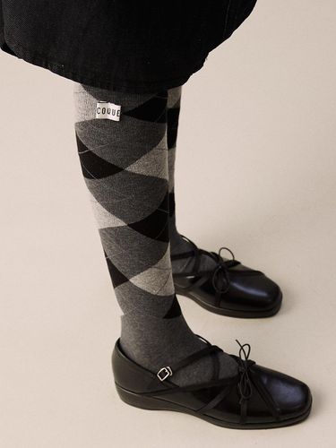 Argyle Cotton Blend Over Knee Socks [] - COQUET - Modalova