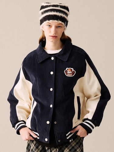 Color Block Corduroy Varsity Jacket [] - COQUET - Modalova