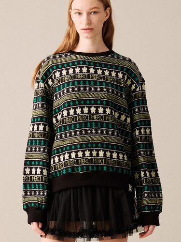 OVER - FIT] MERCI NORDIC KNIT SWEATSHIRT - COQUET - Modalova