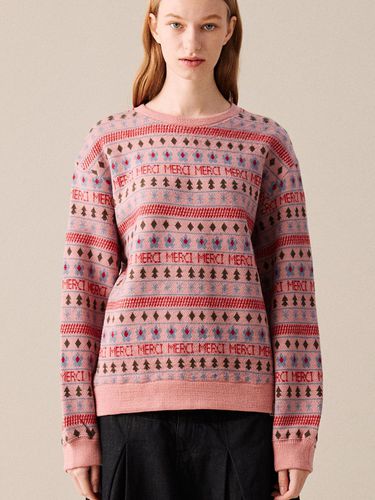 OVER - FIT] MERCI NORDIC KNIT SWEATSHIRT INDI PIN - COQUET - Modalova