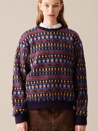 OVER - FIT] MERCI NORDIC KNIT SWEATSHIRT - COQUET - Modalova