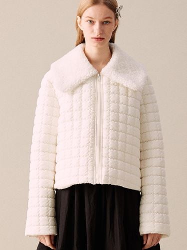 Fur Collar Quilted Padded Jumper [White] - COQUET - Modalova