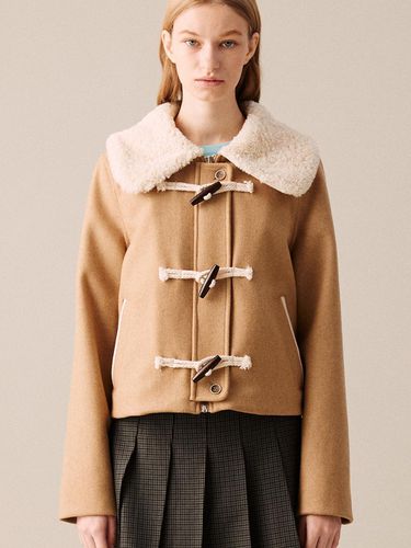 Fur Collar Toggle Duffle Crop Coat [] - COQUET - Modalova