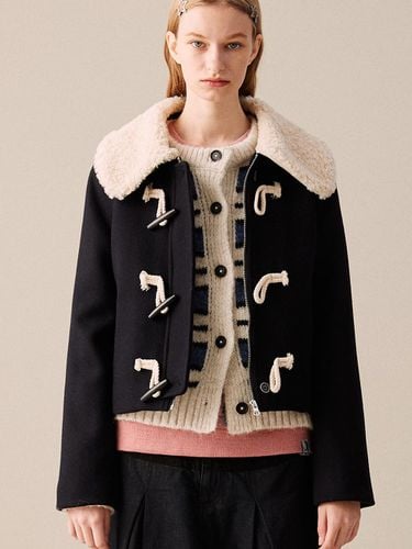 Fur Collar Toggle Crop Wool Blend Coat [] - COQUET - Modalova