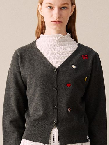 Objet Needlework Free-Size Knit Cardigan [] - COQUET - Modalova